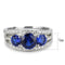 Right Hand Ring 3W1566 Rhodium Brass Ring with Synthetic in London Blue