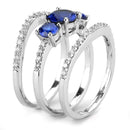 Right Hand Ring 3W1566 Rhodium Brass Ring with Synthetic in London Blue