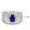 Silver Jewelry Rings Right Hand Ring 3W1567 Rhodium Brass Ring with Synthetic in London Blue Alamode Fashion Jewelry Outlet