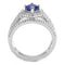 Right Hand Ring 3W1567 Rhodium Brass Ring with Synthetic in London Blue