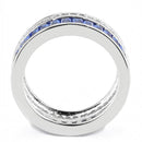 Right Hand Ring 3W1568 Rhodium Brass Ring with Synthetic in London Blue