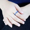 Right Hand Ring 3W1568 Rhodium Brass Ring with Synthetic in London Blue