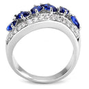 Right Hand Ring 3W1569 Rhodium Brass Ring with Synthetic in London Blue