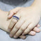 Right Hand Ring 3W1569 Rhodium Brass Ring with Synthetic in London Blue