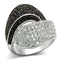 Right Hand Ring 3W157 Rhodium + Ruthenium Brass Ring with AAA Grade CZ