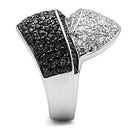 Right Hand Ring 3W157 Rhodium + Ruthenium Brass Ring with AAA Grade CZ