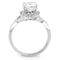 Right Hand Ring 3W1575 Rhodium Brass Ring with AAA Grade CZ