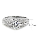 Right Hand Ring 3W1576 Rhodium Brass Ring with AAA Grade CZ