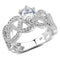 Right Hand Ring 3W1577 Rhodium Brass Ring with AAA Grade CZ