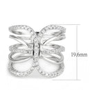 Right Hand Ring 3W1580 Rhodium Brass Ring with AAA Grade CZ