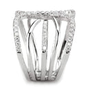 Right Hand Ring 3W1580 Rhodium Brass Ring with AAA Grade CZ