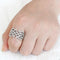 Right Hand Ring 3W1581 Rhodium Brass Ring with AAA Grade CZ