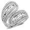Right Hand Ring 3W1582 Rhodium Brass Ring with AAA Grade CZ