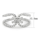 Right Hand Ring 3W1583 Rhodium Brass Ring with AAA Grade CZ