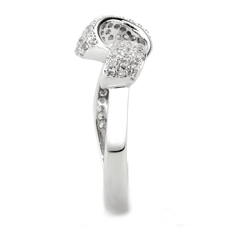 Right Hand Ring 3W1585 Rhodium Brass Ring with AAA Grade CZ