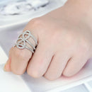 Right Hand Ring 3W1587 Rhodium Brass Ring with AAA Grade CZ