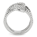 Right Hand Ring 3W1587 Rhodium Brass Ring with AAA Grade CZ