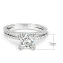 Right Hand Ring 3W1589 Rhodium Brass Ring with AAA Grade CZ