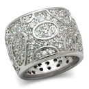 Right Hand Ring 3W159 Rhodium Brass Ring with AAA Grade CZ