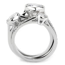 Right Hand Ring 3W1590 Rhodium Brass Ring with AAA Grade CZ