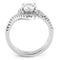 Right Hand Ring 3W1591 Rhodium Brass Ring with AAA Grade CZ