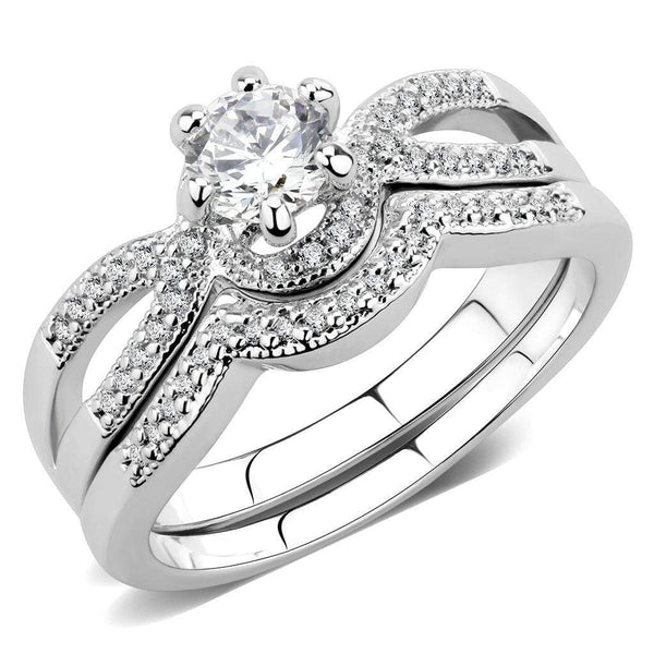 Right Hand Ring 3W1592 Rhodium Brass Ring with AAA Grade CZ