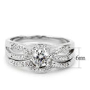 Right Hand Ring 3W1592 Rhodium Brass Ring with AAA Grade CZ