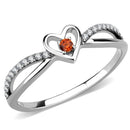 Silver Jewelry Rings Rings For Girls DA235 Stainless Steel Ring with AAA Grade CZ in Orange Alamode Fashion Jewelry Outlet