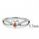 Silver Jewelry Rings Rings For Girls DA235 Stainless Steel Ring with AAA Grade CZ in Orange Alamode Fashion Jewelry Outlet