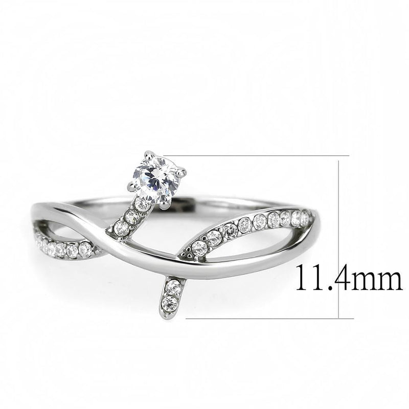 Silver Jewelry Rings Rings For Girls DA240 Stainless Steel Ring with AAA Grade CZ Alamode Fashion Jewelry Outlet