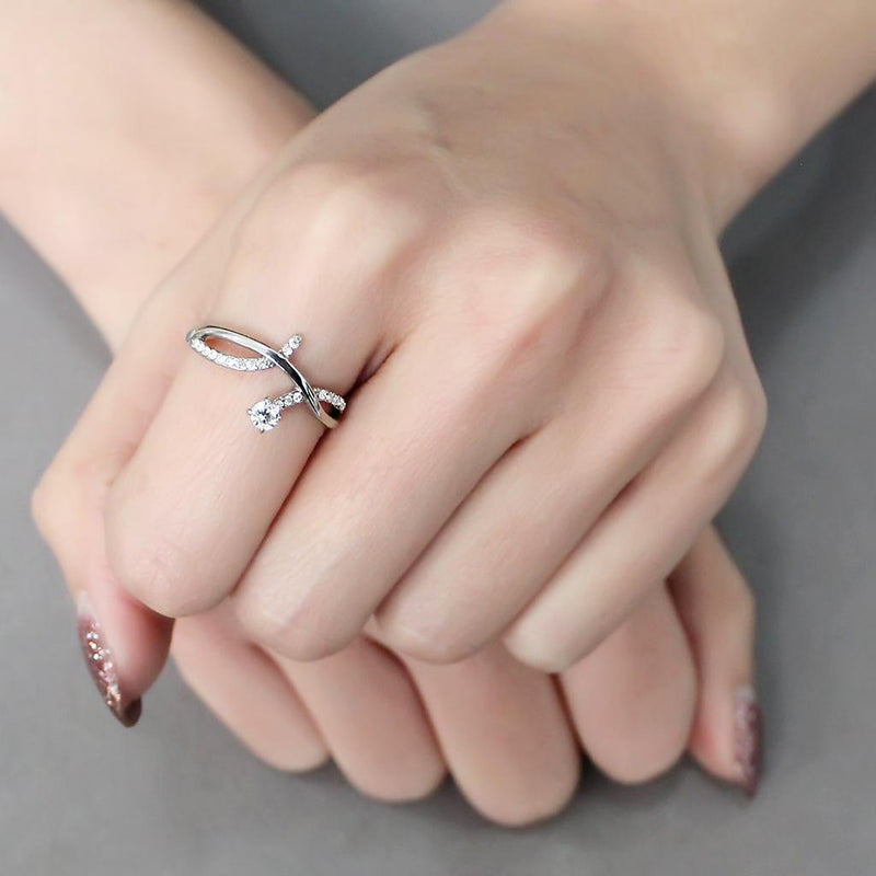 Silver Jewelry Rings Rings For Girls DA240 Stainless Steel Ring with AAA Grade CZ Alamode Fashion Jewelry Outlet