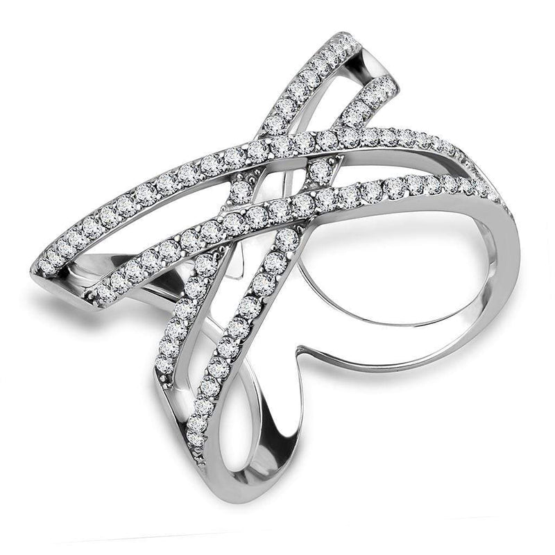 Silver Jewelry Rings Rings For Girls DA255 Stainless Steel Ring with AAA Grade CZ Alamode Fashion Jewelry Outlet