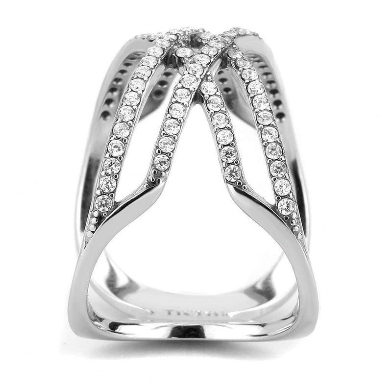 Silver Jewelry Rings Rings For Girls DA255 Stainless Steel Ring with AAA Grade CZ Alamode Fashion Jewelry Outlet