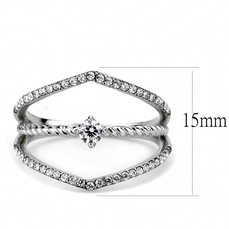 Silver Jewelry Rings Rings For Girls DA264 Stainless Steel Ring with AAA Grade CZ Alamode Fashion Jewelry Outlet