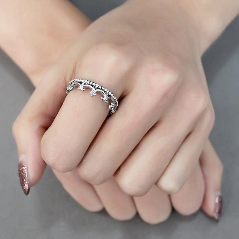 Silver Jewelry Rings Rings For Girls DA267 Stainless Steel Ring with AAA Grade CZ Alamode Fashion Jewelry Outlet