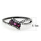 Silver Jewelry Rings Rings For Girls DA324 Black - Stainless Steel Ring with CZ in Fuchsia Alamode Fashion Jewelry Outlet