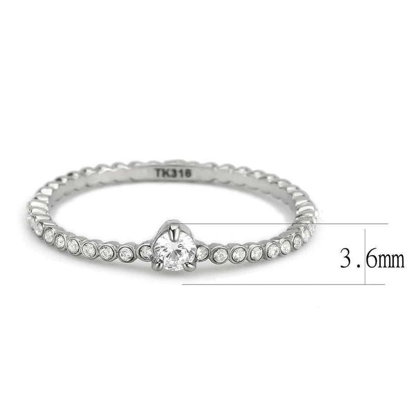 Silver Jewelry Rings Rings For Girls DA343 No Plating Stainless Steel Ring with AAA Grade CZ Alamode Fashion Jewelry Outlet