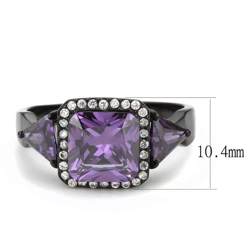 Silver Jewelry Rings Rings For Girls DA346 Black - Stainless Steel Ring with AAA Grade CZ Alamode Fashion Jewelry Outlet