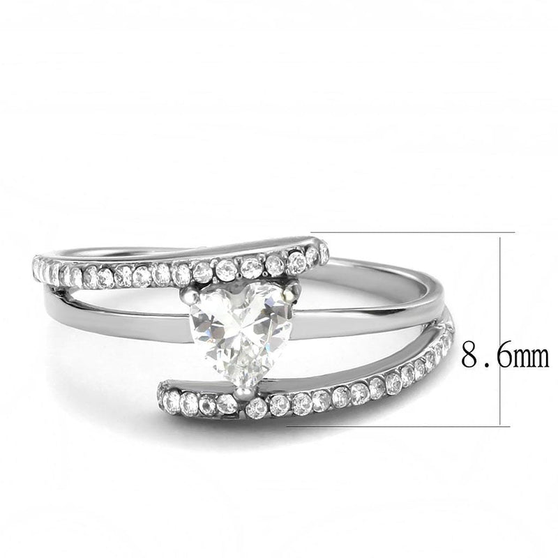 Silver Jewelry Rings Rings For Girls DA355 Stainless Steel Ring with AAA Grade CZ Alamode Fashion Jewelry Outlet