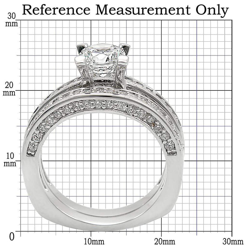 Rings For Sale 1W004 Rhodium Brass Ring with AAA Grade CZ