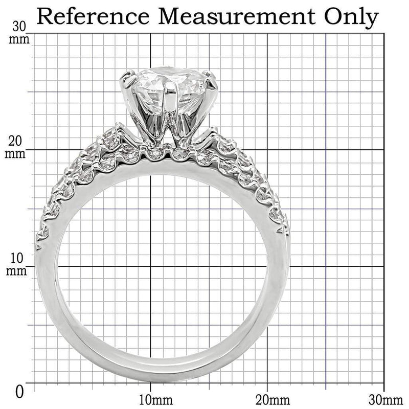 Rings For Sale 1W009 Rhodium Brass Ring with AAA Grade CZ