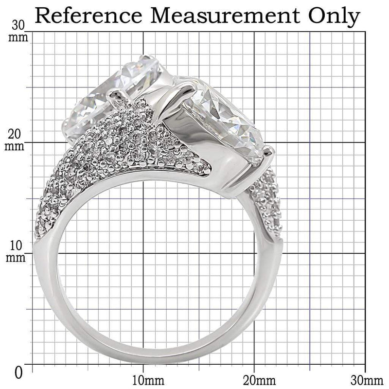 Rings For Sale 1W015 Rhodium Brass Ring with AAA Grade CZ