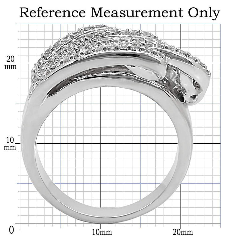 Rings For Sale 1W018 Rhodium Brass Ring with AAA Grade CZ