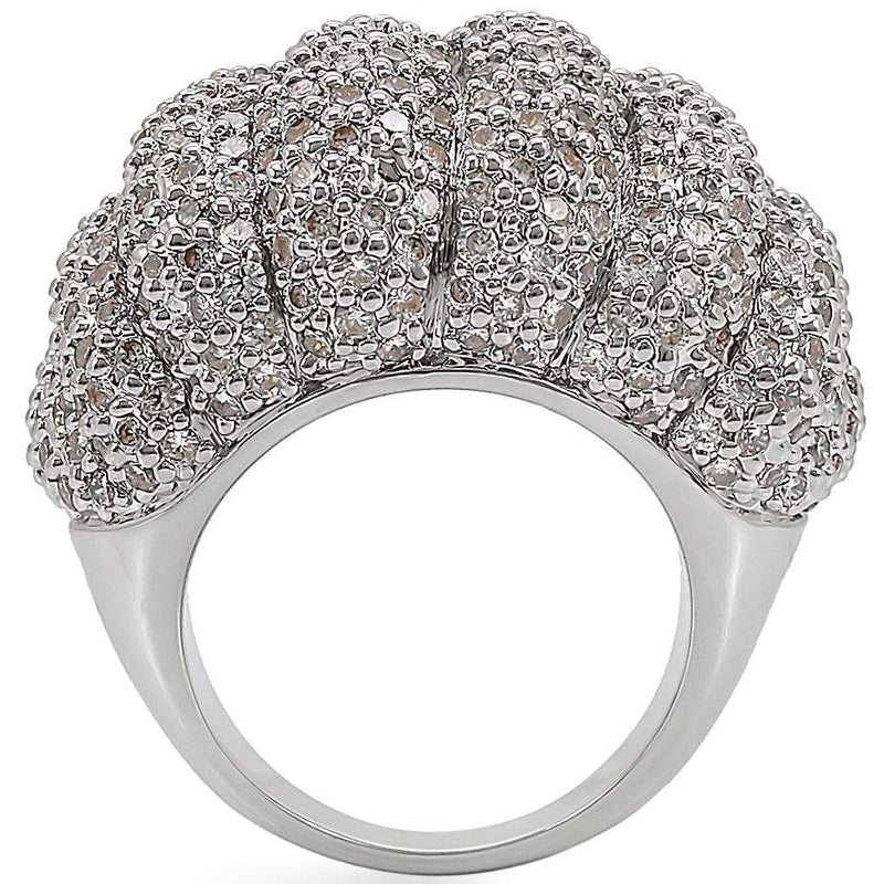 Rings For Sale 1W020 Rhodium Brass Ring with AAA Grade CZ