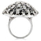 Rings For Sale 1W029 Rhodium Brass Ring with AAA Grade CZ in Black Diamond