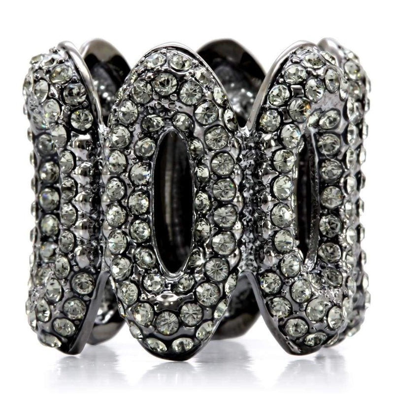 Rings For Sale 1W033 Ruthenium Brass Ring with Top Grade Crystal