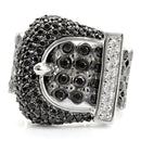 Rings For Sale 1W048 Rhodium + Ruthenium Brass Ring with CZ