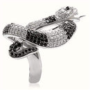 Rings For Sale 1W081 Rhodium + Ruthenium Brass Ring with CZ