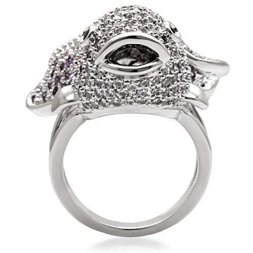 Rings For Sale 1W085 Rhodium Brass Ring with AAA Grade CZ