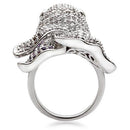 Rings For Sale 1W085 Rhodium Brass Ring with AAA Grade CZ